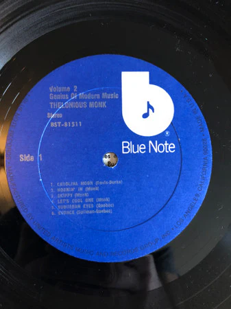 THELONIOUS MONK, Genius Of Modern Music, Volume Two (Blue Note (Dark Blue w/ white 'b'); BST 81511, US 1975 Reissue, Company Inner, Stereo) LP VG/G+ - Image 3