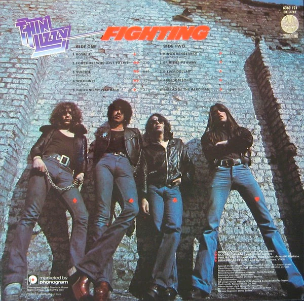 THIN LIZZY, Fighting (Vertigo Spaceship; 6360 121, UK 1975, Fully Laminated Sleeve, 1975 & Phongram Ltd On One Line On Label, T In Runouts) LP VG/VG+ - Image 2