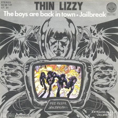 THIN LIZZY, The Boys Are Back In Town / Jailbreak (Vertigo; 60 59 141, Spain 1976, Textured Picture Sleeve), SALE - Up to 50% Off the Original Price  7" VG/G+