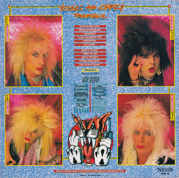 TIGERTAILZ, Young And Crazy (Music For Nations; MFN 78, UK 1987, Inner) LP VG+/VG - Image 2