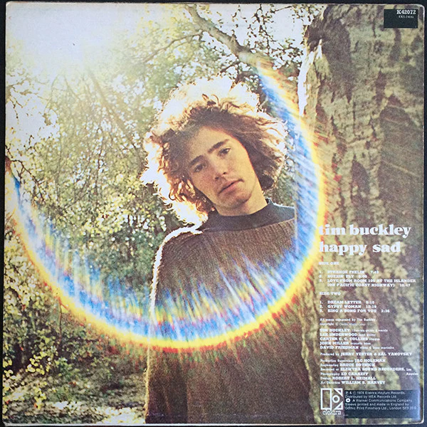 TIM BUCKLEY, Happy Sad (Elektra Butterfly, w Logo on Rim; K 42072, UK 1976 Reissue) LP VG/VG+ - Image 2
