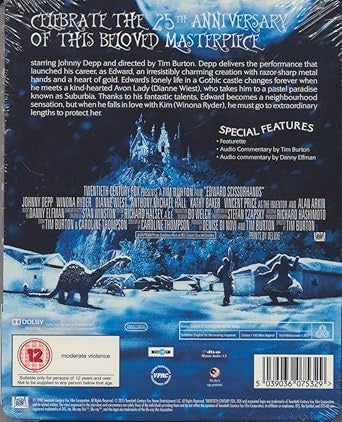 TIM BURTON, Edward Scissorhands (20th Century Fox; FD-BOGB.1, UK 2015 Reissue, Steelbook, Card Info Sheet) Blu-Ray VG+/VG+ - Image 2