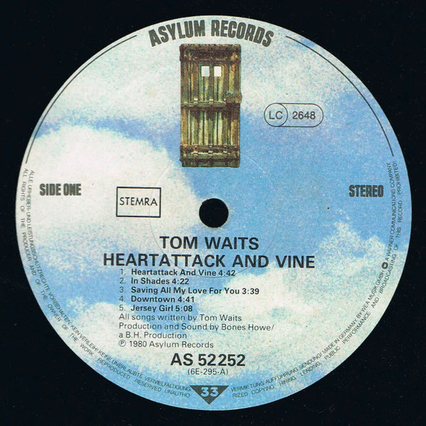 TOM WAITS, Heartattack And Vine (Asylum Records; AS 52252, Netherlands 1980) LP VG/VG+ - Image 3