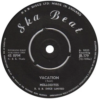 TOMMY MCCOOK & THE SKATALITES / THE MELODIES, Occupation / Vacation (Ska Beat; JB.179, UK 1964, 3-Prong Centre) 7" /G+
