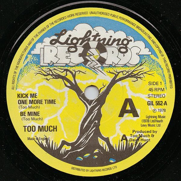 TOO MUCH, Kick Me One More Time (Lightning; GIL 552, UK 1978, Gatefold) 7" EP EX/VG+ - Image 3