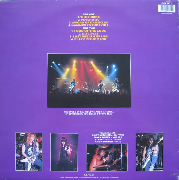 TORANAGA, God's Gift (Chrysalis; CHR 1771, UK 1990, Inner) LP VG+/VG - Image 2