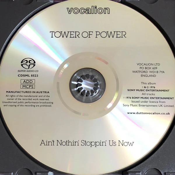 TOWER OF POWER, Ain't Nothin' Stoppin' Us Now (Vocalion; CDSML 8523, UK 2016 Reissue) CD EX/EX - Image 3