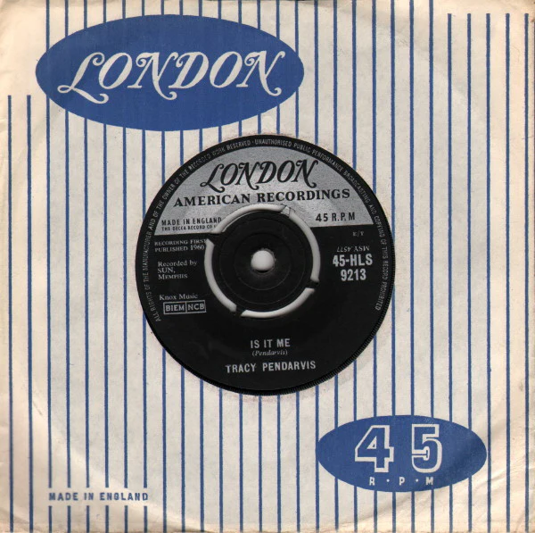 TRACY PENDARVIS, Is It Me / South Bound Line (London Records; 45-HLS 9213, UK 1960, Company Sleeve) 7" VG+/VG - Image 2