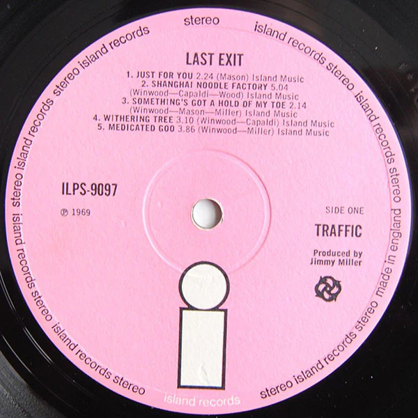 TRAFFIC, Last Exit (Island Pink/i logo; ILPS9097, UK 1969 Reissue, Gatefold, Stereo - 2nd Press) LP VG/VG - Image 3