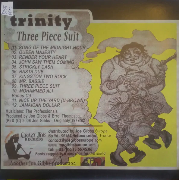 TRINITY, Three Piece Suit (Joe Gibbs Record Globe; , UK 2006 Reissue, Glossy Sleeve) LP VG+/VG+ - Image 2