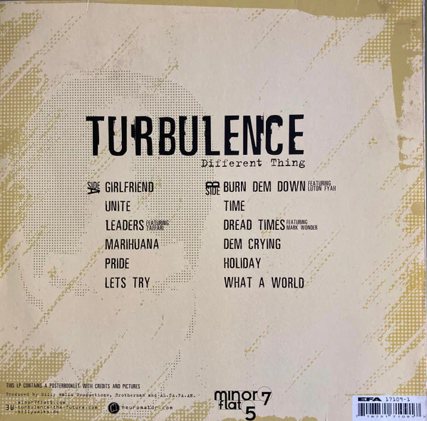 TURBULENCE, Different Thing (Minor 7 Flat 5; EFA 17109-1, Germany 2003) LP VG+/VG+ - Image 2