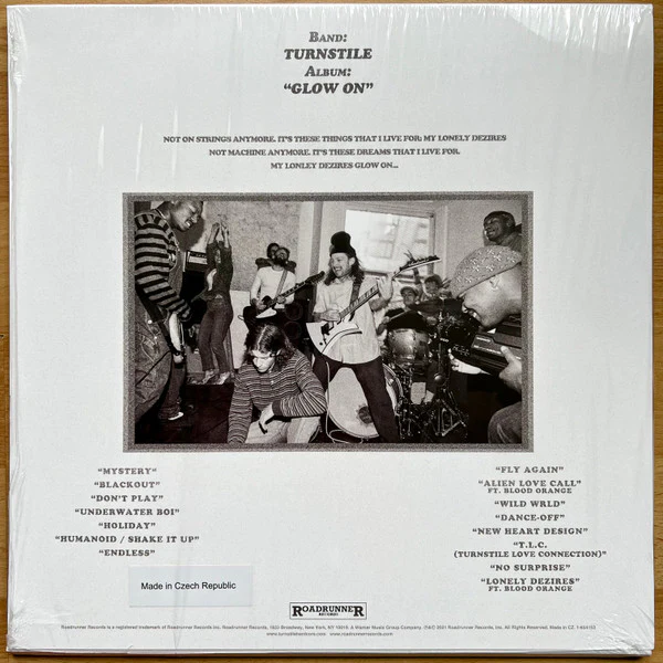 TURNSTILE, Glow On (Roadrunner Records; 1-654153, Worldwide 2022, Gatefold in Slipcase) LP NEW/NEW - Image 2