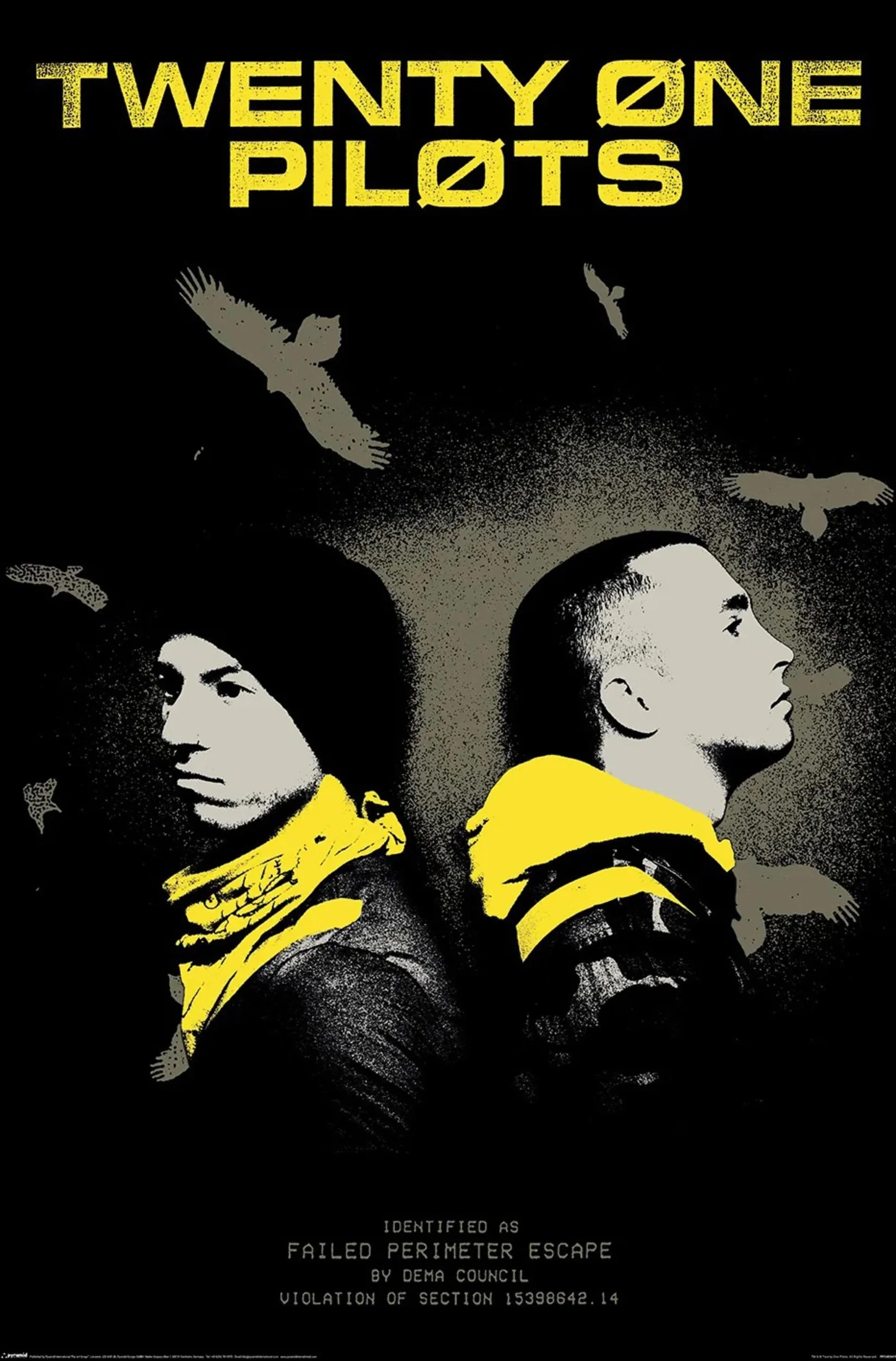 TWENTY ONE PILOTS, 21 Pilots Trench Vultures poster (; PP2403419, , 61x91.5cm) Accessories NEW/NEW