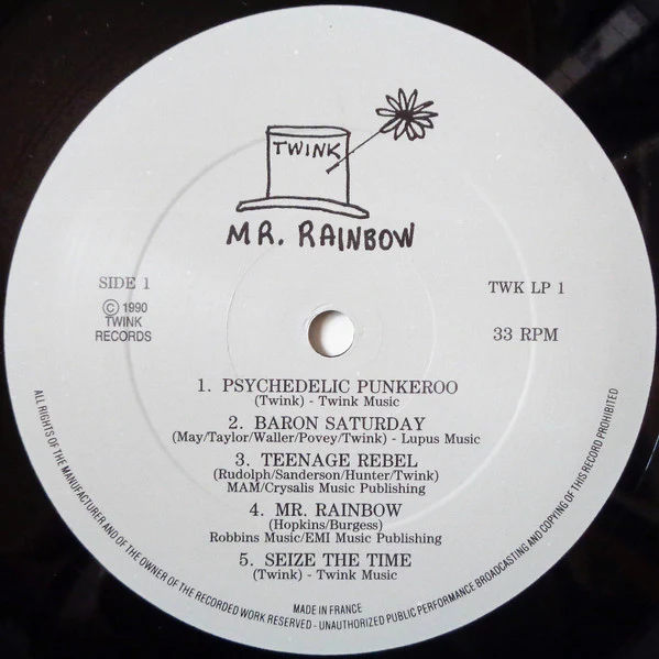 TWINK, Mr. Rainbow (Twink Records; TWK LP1, UK 1990), SALE - Up to 50% Off the Original Price LP VG+/VG - Image 3