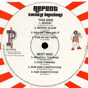 TWINKLE BROTHERS, Repent (Sip A Cup Showcase Vol.1 ) (Gussie P Records; GPLP301, UK 2008, Stickered Picture Sleeve) LP EX/VG+ - Image 3