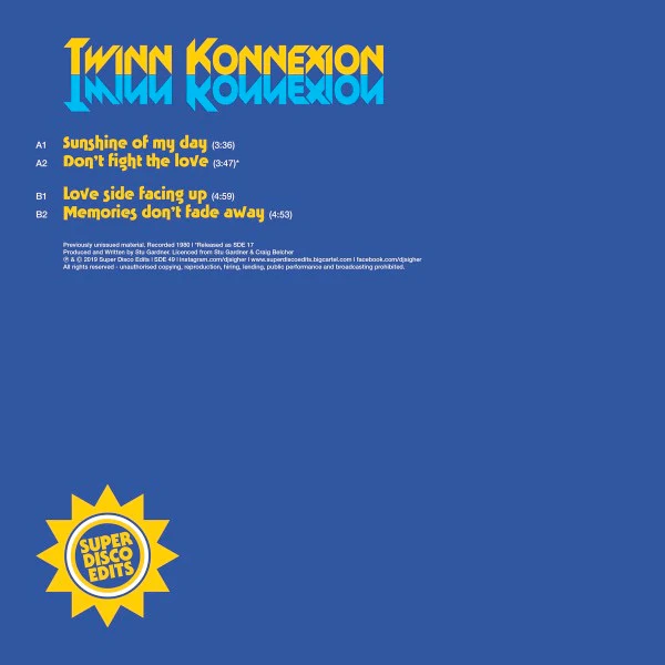 TWINN KONNEXION, Sunshine Of My Day (Gardner; SDE49, UK 2020) 12" VG+/EX - Image 2