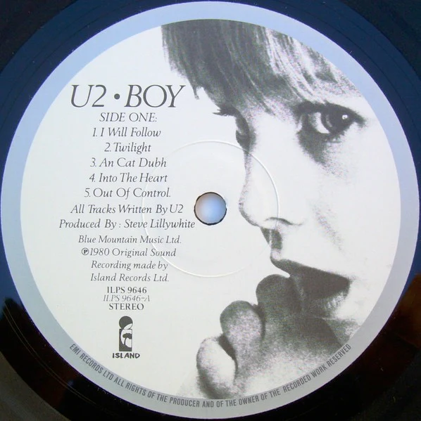 U2, Boy (Island Records "EMI" At Beginning Of Rim Text; ILPS 9646, UK 1980, Inner With Rounded Corners, First Press) LP VG/VG+ - Image 3