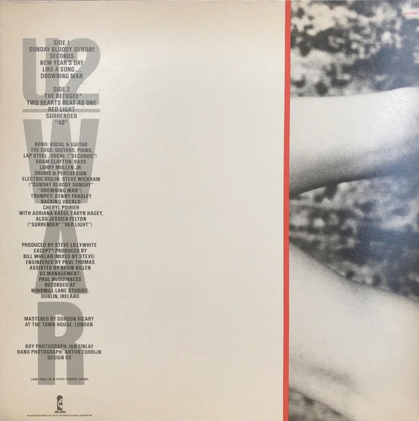 U2, War (Island Records; ILPS 9733, UK 1983, Textured Gatefold Sleeve, Company Inner, No Barcode) LP VG/VG+ - Image 2