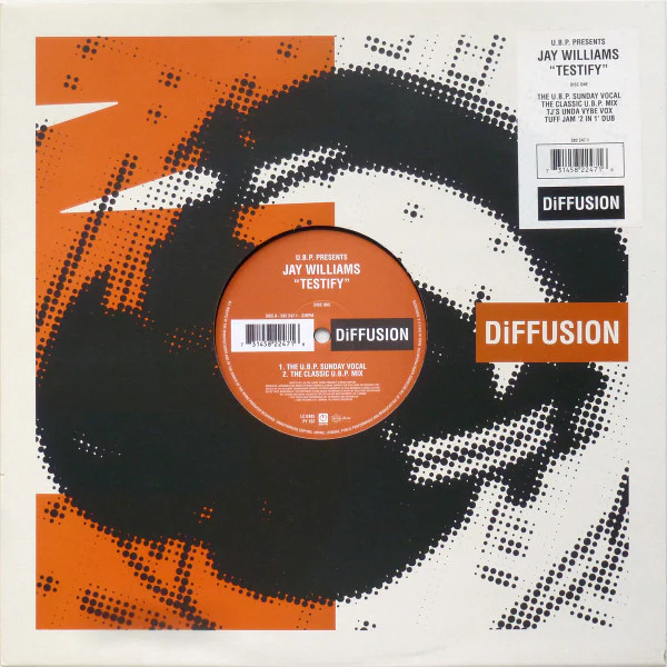 U.B.P. PRESENTS JAY WILLIAMS, Testify (DiFFUSION; 582 247 1, UK 1997) 12" VG/VG+ - Image 3