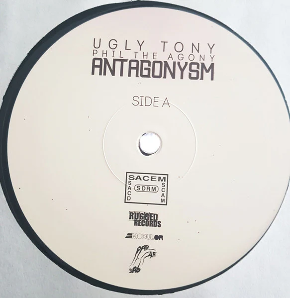 UGLY TONY & PHIL THE AGONY, Antagonysm (Rugged Records; RRLP03, France 2014), SALE - Up to 50% Off the Original Price  12" EP VG/VG+ - Image 3