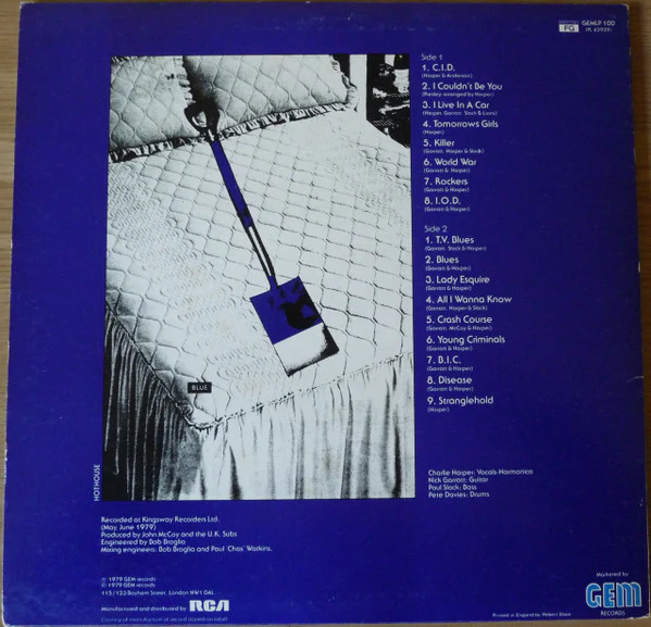 U.K. SUBS, Another Kind Of Blues (GEM; GEMLP 100, UK 1979 Reissue, Inner) LP G+/G+ - Image 2