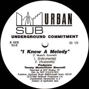 UNDERGROUND COMMITMENT, I Know A Melody (Sub-Urban; SU-6, US 1993) 12" /VG+ - Image 2