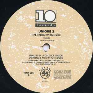 UNIQUE 3, The Theme (10 Records; TENX 285, UK 1989, Picture Sleeve) 12" VG/VG+ - Image 3