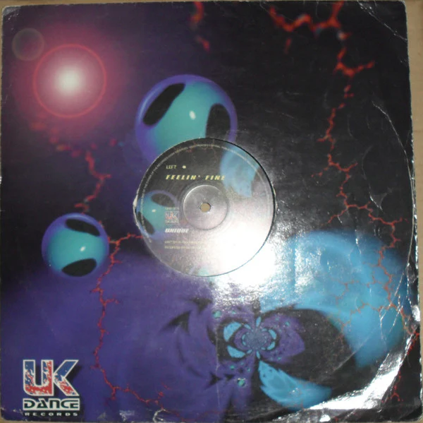 UNIQUE, Feelin' Fine / Distant Skies (UK Dance; UKD 019, UK 1998, Die Cut Picture Sleeve) 12" G+/G