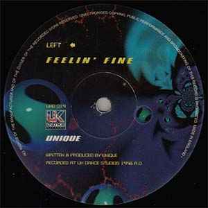 UNIQUE, Feelin' Fine / Distant Skies (UK Dance; UKD 019, UK 1998, Die Cut Picture Sleeve) 12" G+/G - Image 3