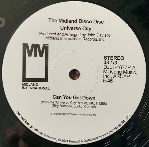 UNIVERSE CITY, Can You Get Down / Serious (Midland International; DJL101677P, UK 2024 Reissue, Picture Sleeve, Record Store Day, Reissue) 12" VG+/EX - Image 3