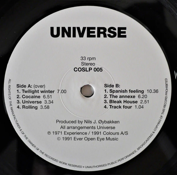 UNIVERSE, Universe (Colours; COSLP 005, Norway 1991 Reissue, Textured Sleeve, Booklet), SALE - Up to 50% Off the Original Price LP VG+/VG+ - Image 3