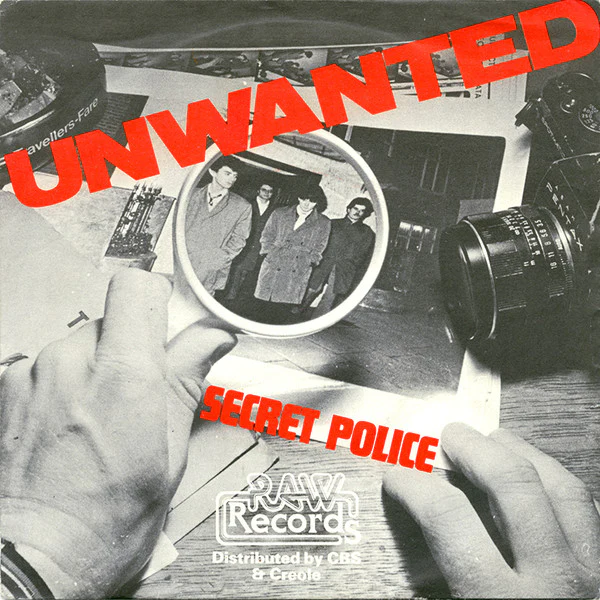 UNWANTED, Secret Police/ These Boots were Made for Walking (Raw; RAW15, UK 1980, Picture Sleeve) 7" VG+/VG+