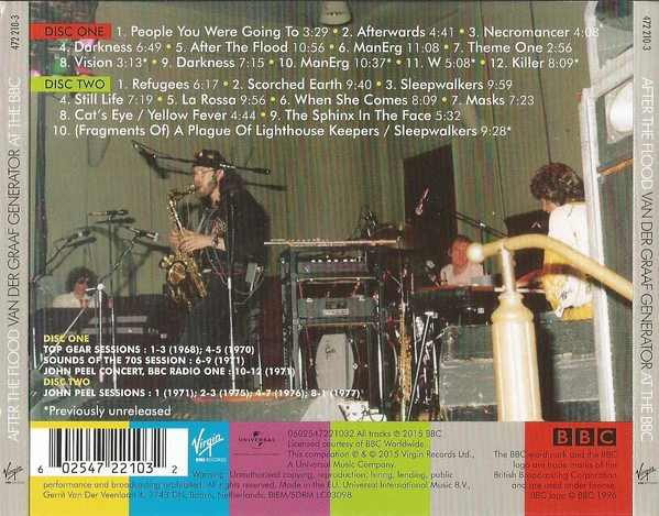 VAN DER GRAAF GENERATOR, After The Flood - At The BBC 1968-1977 (Virgin EMI Records; 472 210-3, Europe 2015, Booklet) 2xCD VG+/VG+ - Image 2