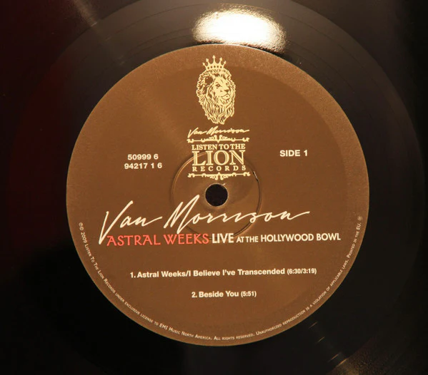 VAN MORRISON, Astral Weeks Live At The Hollywood Bowl (Listen To The Lion Records; 50999 6 93423 1 8 , Europe 2009, Gatefold, 180 Gram Vinyl) 2xLP VG/F - Image 3