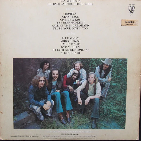 VAN MORRISON, His Band and the Street Choir (WB Green With WB Orange Shield Logo; K 46066, UK 1971 Reissue, Gatefold With K 46066 (WS 1884) Sticker On Rear) LP VG+/VG - Image 2