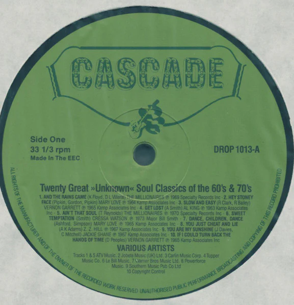 VARIOUS, 20 Great Unknown Soul Classics Of The 60's & 70's (Cascade Records  ; DROP 1013, UK 1986, Picture Sleeve) LP VG/VG+ - Image 3