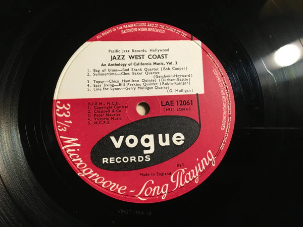 VARIOUS, An Anthology Of California Music Jazz West Coast, Vol. 2 (Vogue; LAE 12061, UK 1958, Laminated Flipback Sleeve) LP VG/G - Image 3