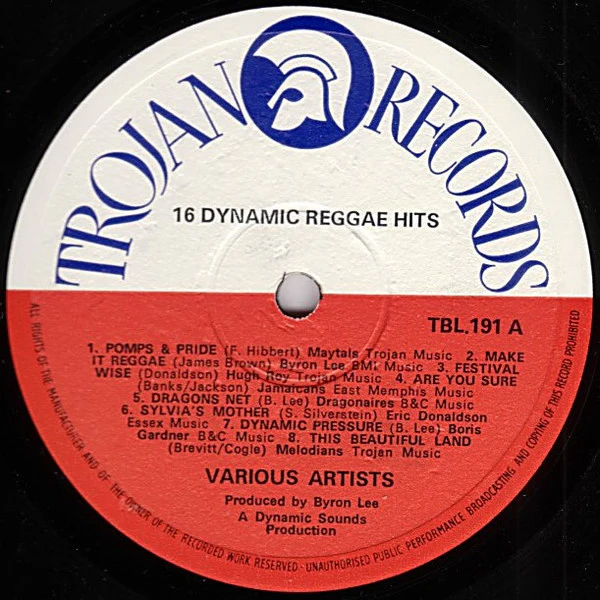 VARIOUS ARTISTS, 16 Dynamic Reggae Hits (Trojan Records; TBL 191, UK 1973, Laminated Front Sleeve) LP VG/G+ - Image 3
