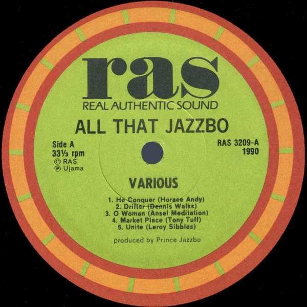 VARIOUS ARTISTS, All That Jazzbo: An Historic Reggae Music Collection (Real Authentic Sound; RAS 3209, US 1989) LP EX/EX - Image 3