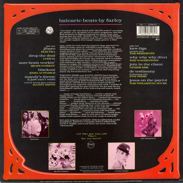 VARIOUS ARTISTS, Balearic Beats the Album Vol 1 (ffrr; 828 118-1 / FFRLP 5, UK 1988, Picture Sleeve) LP VG/G+ - Image 2