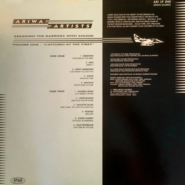 VARIOUS ARTISTS, Breaking The Barriers With Sound Volume One - Captured By The Vibes (Ariwa; ARILP040, UK 1988), SALE - Up to 50% Off the Original Price LP VG/VG+ - Image 2