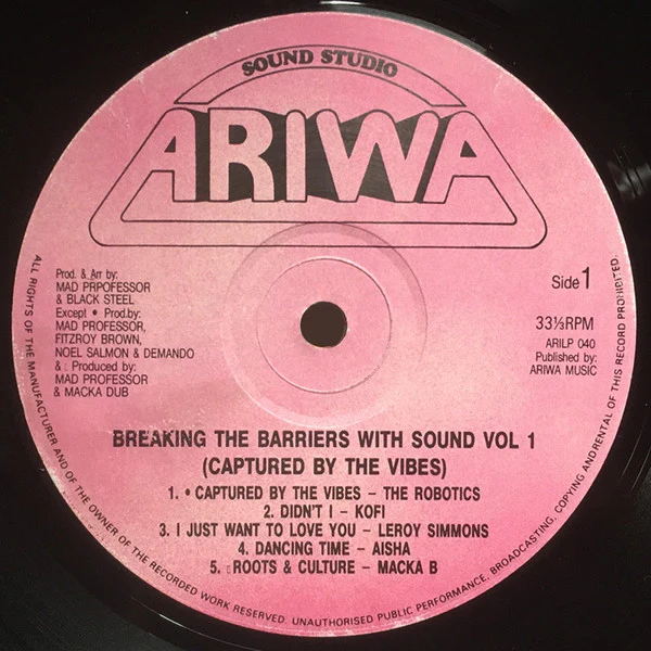 VARIOUS ARTISTS, Breaking The Barriers With Sound Volume One - Captured By The Vibes (Ariwa; ARILP040, UK 1988), SALE - Up to 50% Off the Original Price LP VG/VG+ - Image 3