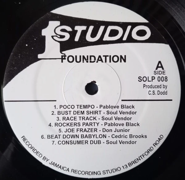 VARIOUS ARTISTS, Bust Dem Shirt aka Foundation (Studio One; SOLP 008, UK 2001 Reissue, Plain Sleeve) LP /VG+