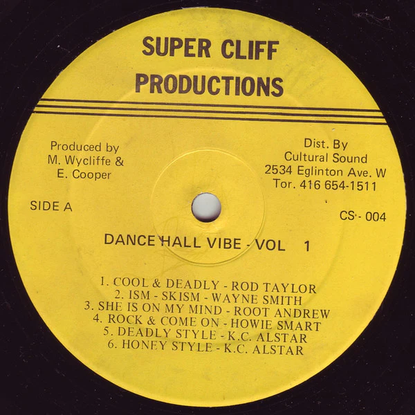 VARIOUS ARTISTS, Dance Hall Vibe's Vol. #1 (Super Cliff Productions; CS 004, Canada 1980s) LP VG/VG - Image 3