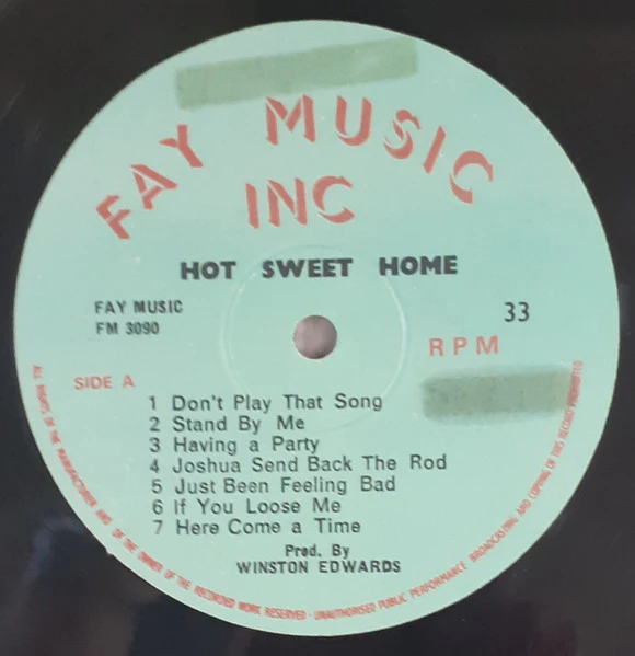 VARIOUS ARTISTS, Hot Sweet Home - Reggae Memories Of Jamaica (Fay Music Inc.; FM 3090, UK 1975, Rare Lee Perry tracks!) LP G+/G+ - Image 3
