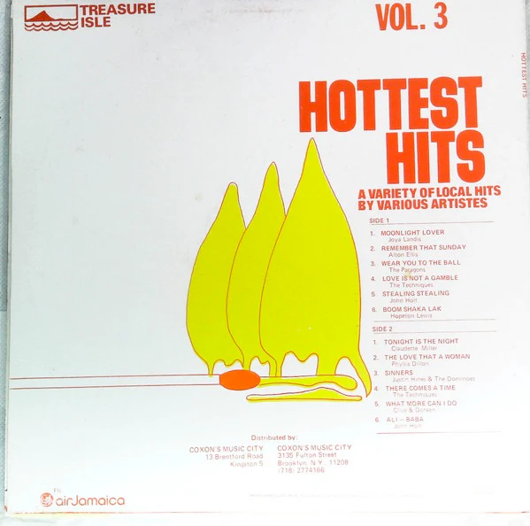 VARIOUS ARTISTS, Hottest Hits Vol. 3 (Treasure Isle; , Jamaica 1990s Reissue) LP VG+/VG+ - Image 2