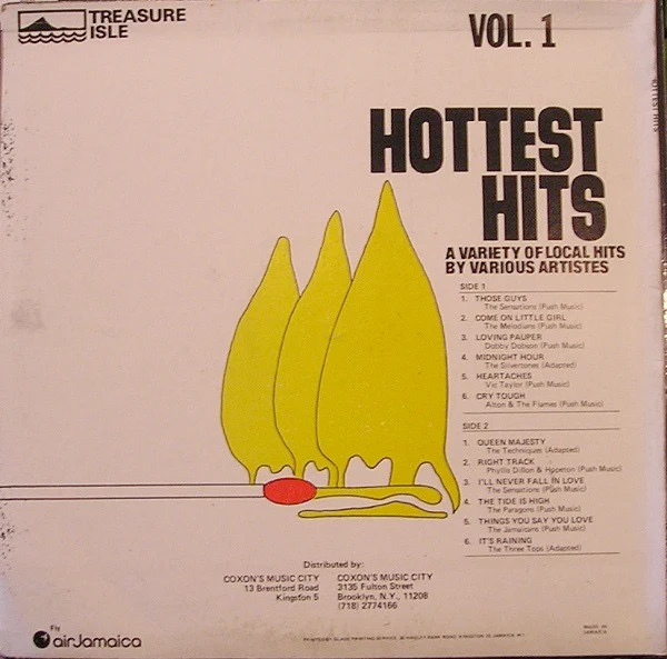 VARIOUS ARTISTS, Hottest Hits Volume 1 (Treasure Isle; , Jamaica 1980s Reissue) LP VG/VG+ - Image 2