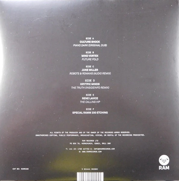 VARIOUS ARTISTS, RAMM200 (RAM Records ; RAMM200, UK 2016, Triple Die-cut Gatefold, Black Inners, The vinyl is a triple gatefold release, with a RAMM200 etching on the F side of the Third vin 3x12" G+/VG+ - Image 2