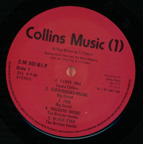 VARIOUS ARTISTS (SIR COLLINS), Sir Collins Music Wheel Vol.1 / Peace And Love (Collins Music; C.M. 001 B.L.P., UK 1977, "Sir Collins Music Wheel" Stamped Sleeve, Sir Collins autograph on sle LP VG/VG - Image 2