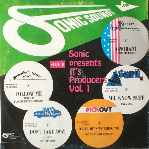 VARIOUS ARTISTS, Sonic Presents It's Producers Vol. 1 (Sonic Sounds; , Jamaica 1980s) LP VG/VG+ - Image 2